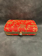 Gold Embroidery Metal Box Purse