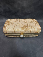 Gold Embroidery Metal Box Purse
