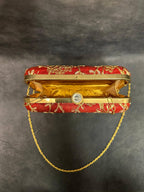 Gold Embroidery Metal Box Purse
