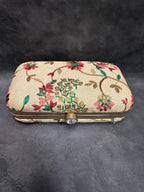 Color Embroidered Metal Box Purse