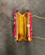 Color Embroidered Metal Box Purse
