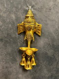 Ganesha Brass Wall Hanging With Diya and Bells