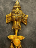 Ganesha Brass Wall Hanging With Diya and Bells