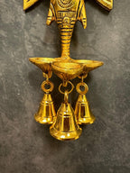 Ganesha Brass Wall Hanging With Diya and Bells