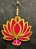 Pink Large Lotus With Pink Zumki (6) Wall Dangler