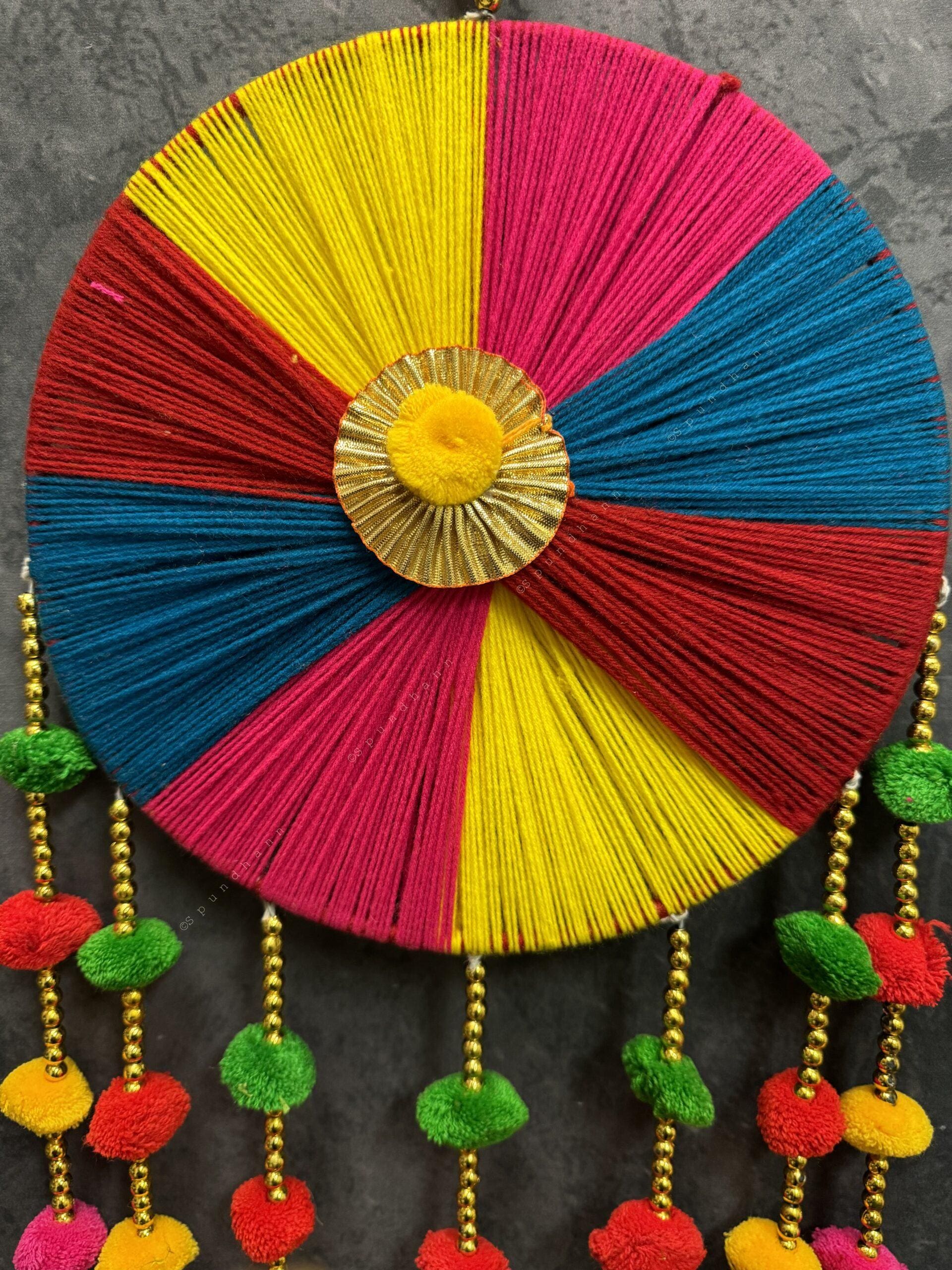 Multi color Chakri with Pom Pom Dangler