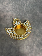 Diya Shape Tealight Holder With Mirror Work