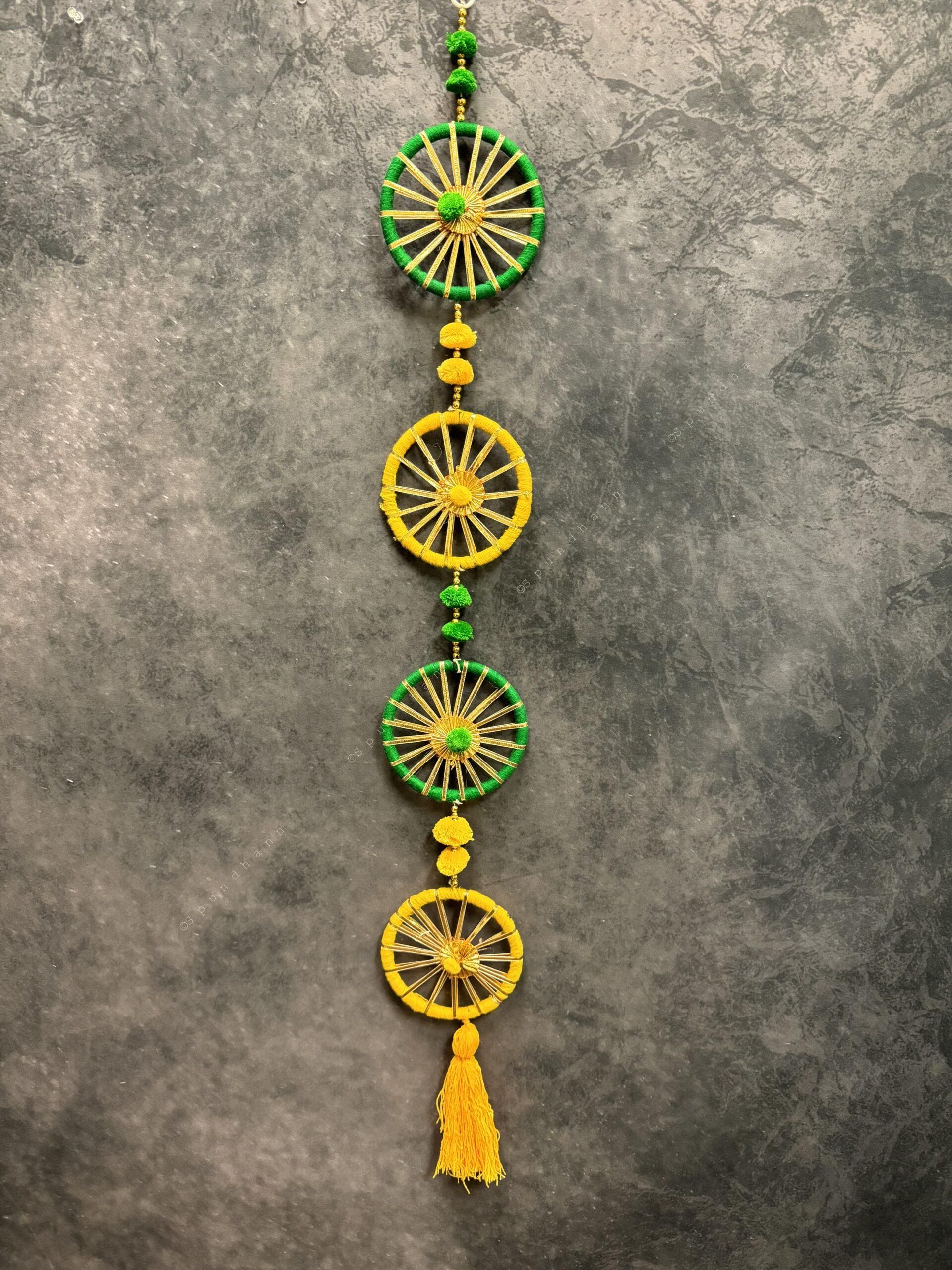 4-Chakri multicolor Dangler Strings Wall Hanging Decor
