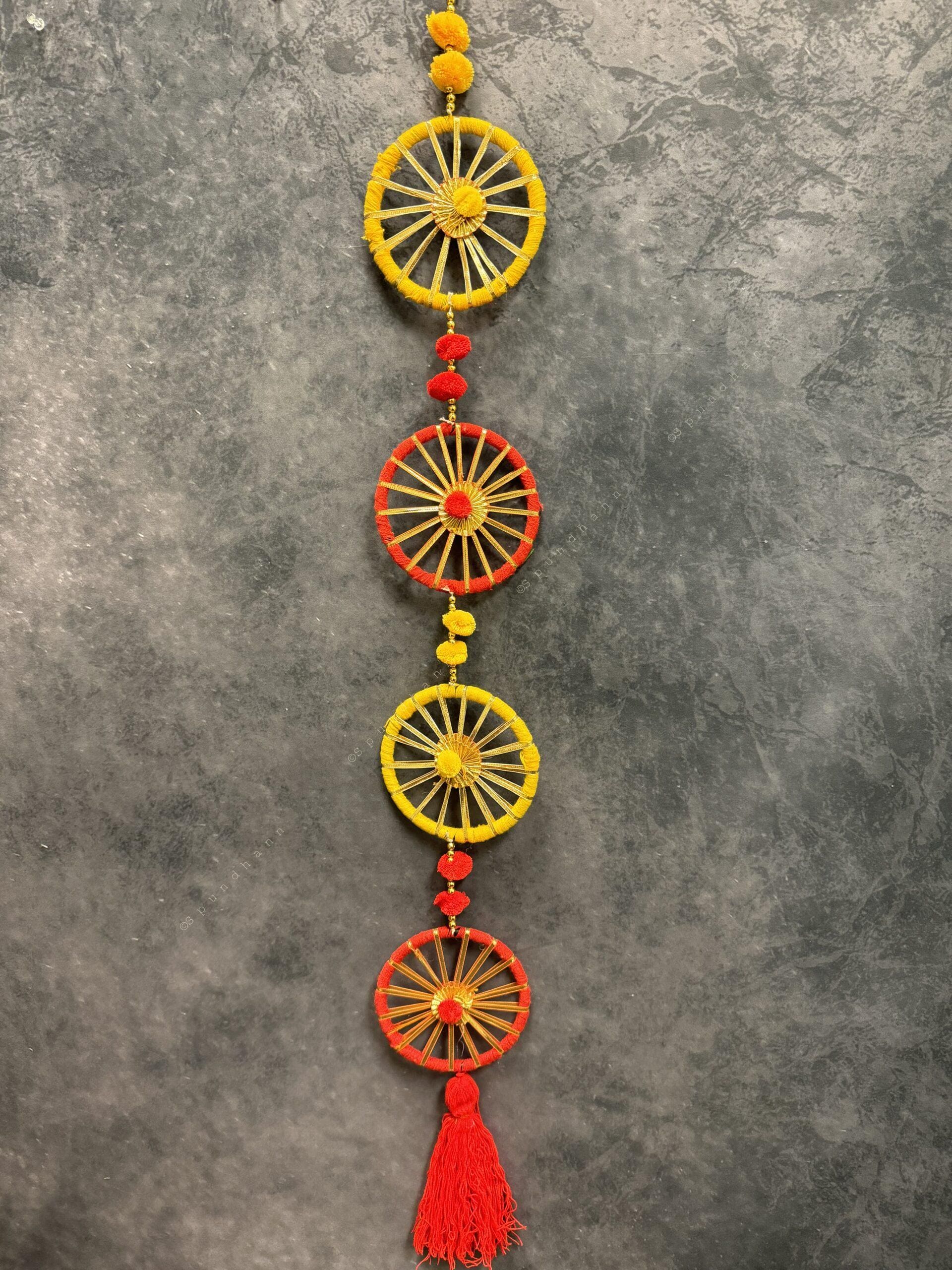 4-Chakri multicolor Dangler Strings Wall Hanging Decor