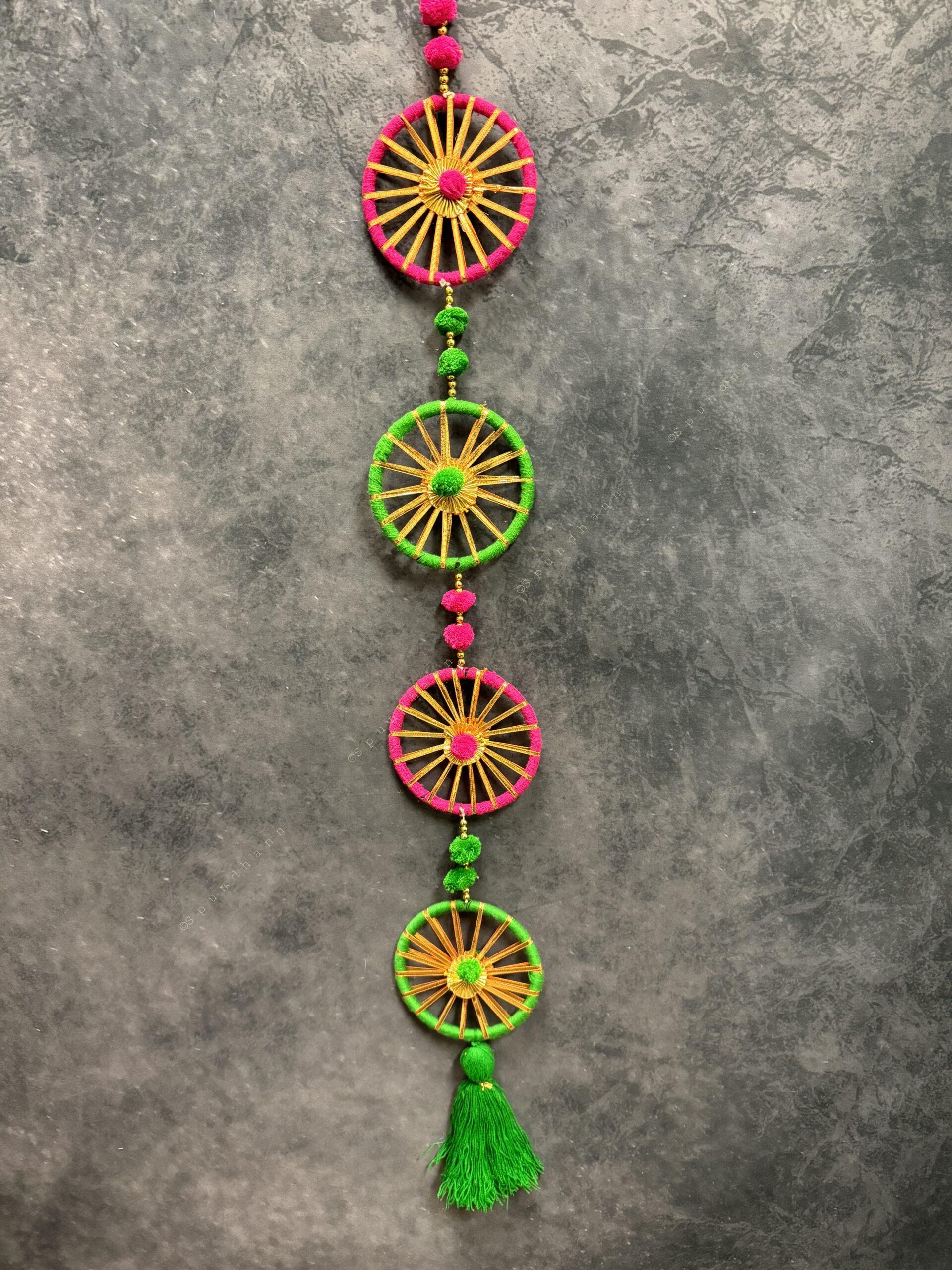 4-Chakri multicolor Dangler Strings Wall Hanging Decor