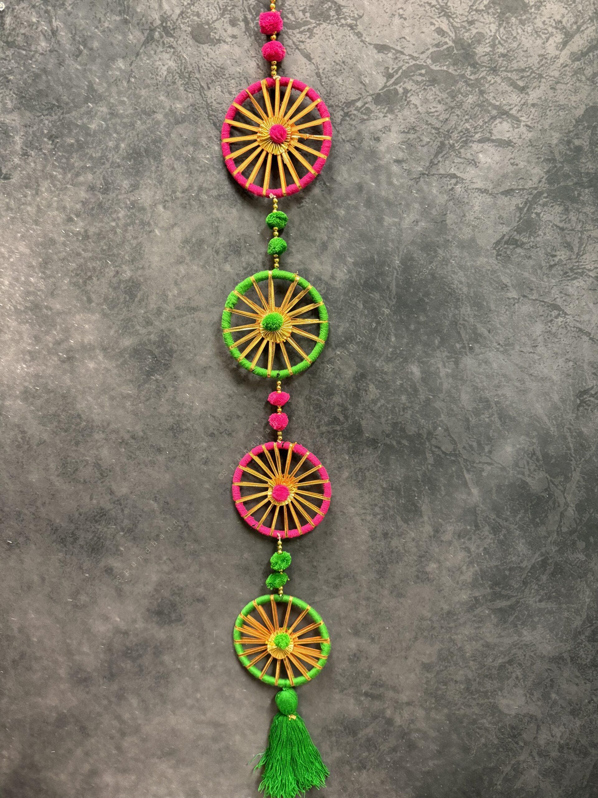 4-Chakri multicolor Dangler Strings Wall Hanging Decor