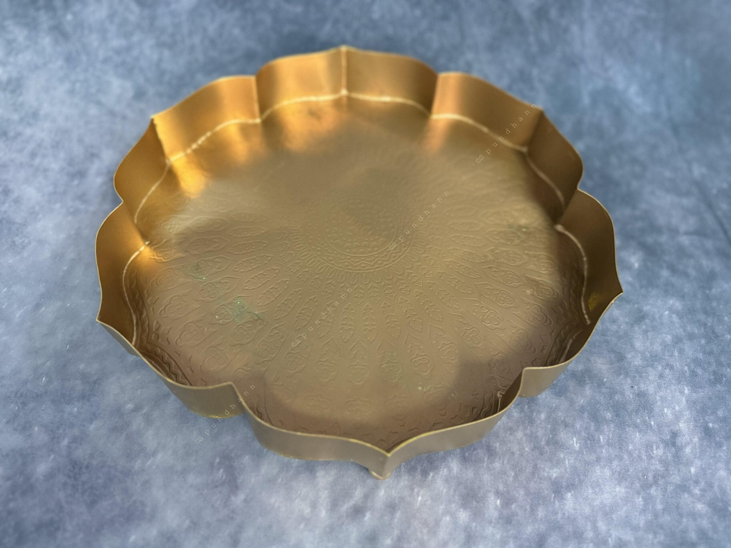 Gold Metal Lotus Plates
