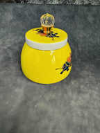 Elephant Matka Canister (Yellow) and Gold Crystal Lid