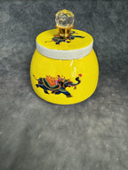 Elephant Matka Canister (Yellow) and Gold Crystal Lid