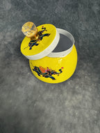 Elephant Matka Canister (Yellow) and Gold Crystal Lid