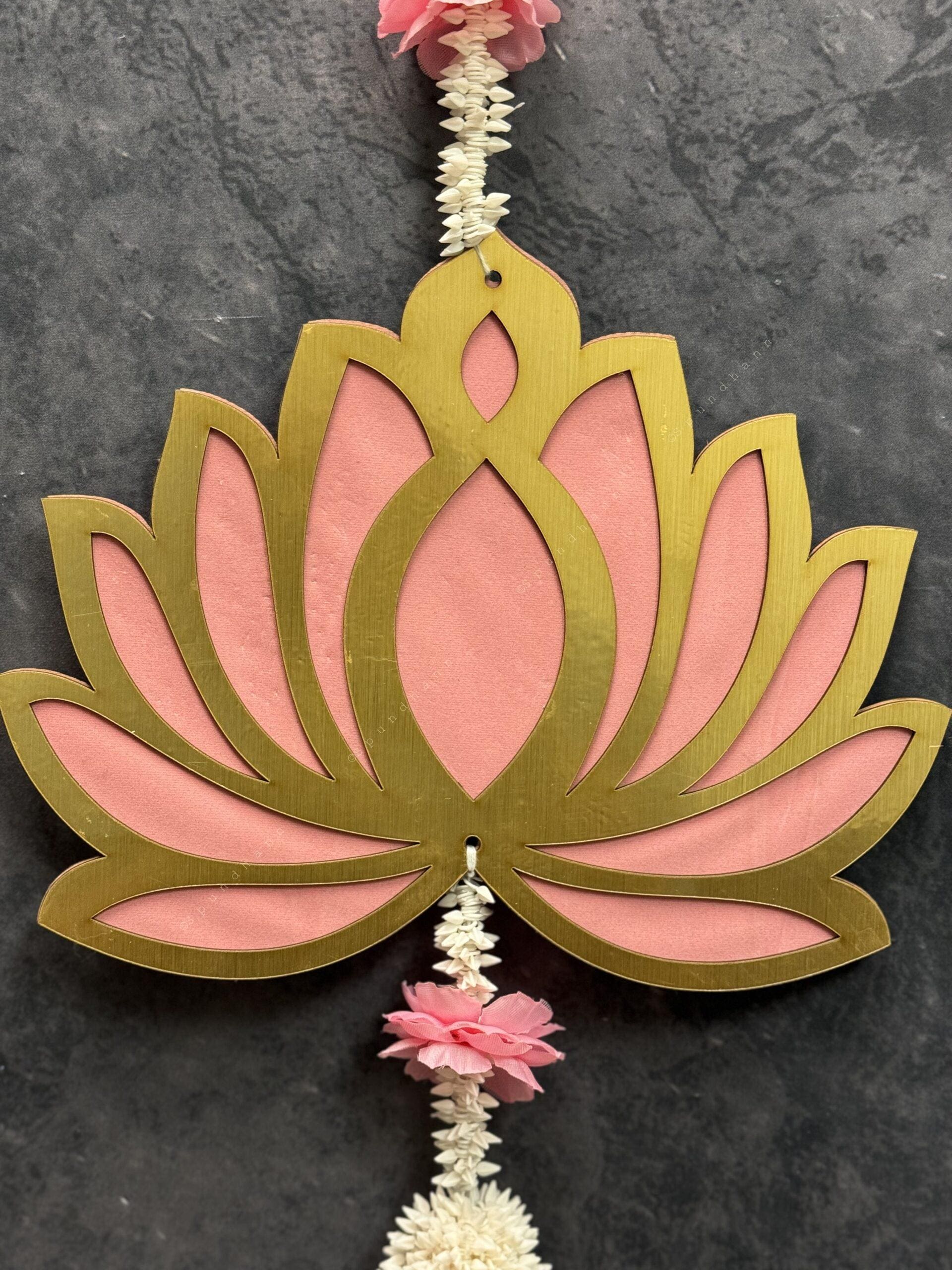 Large Light Pink Lotus with rose bud Dangler