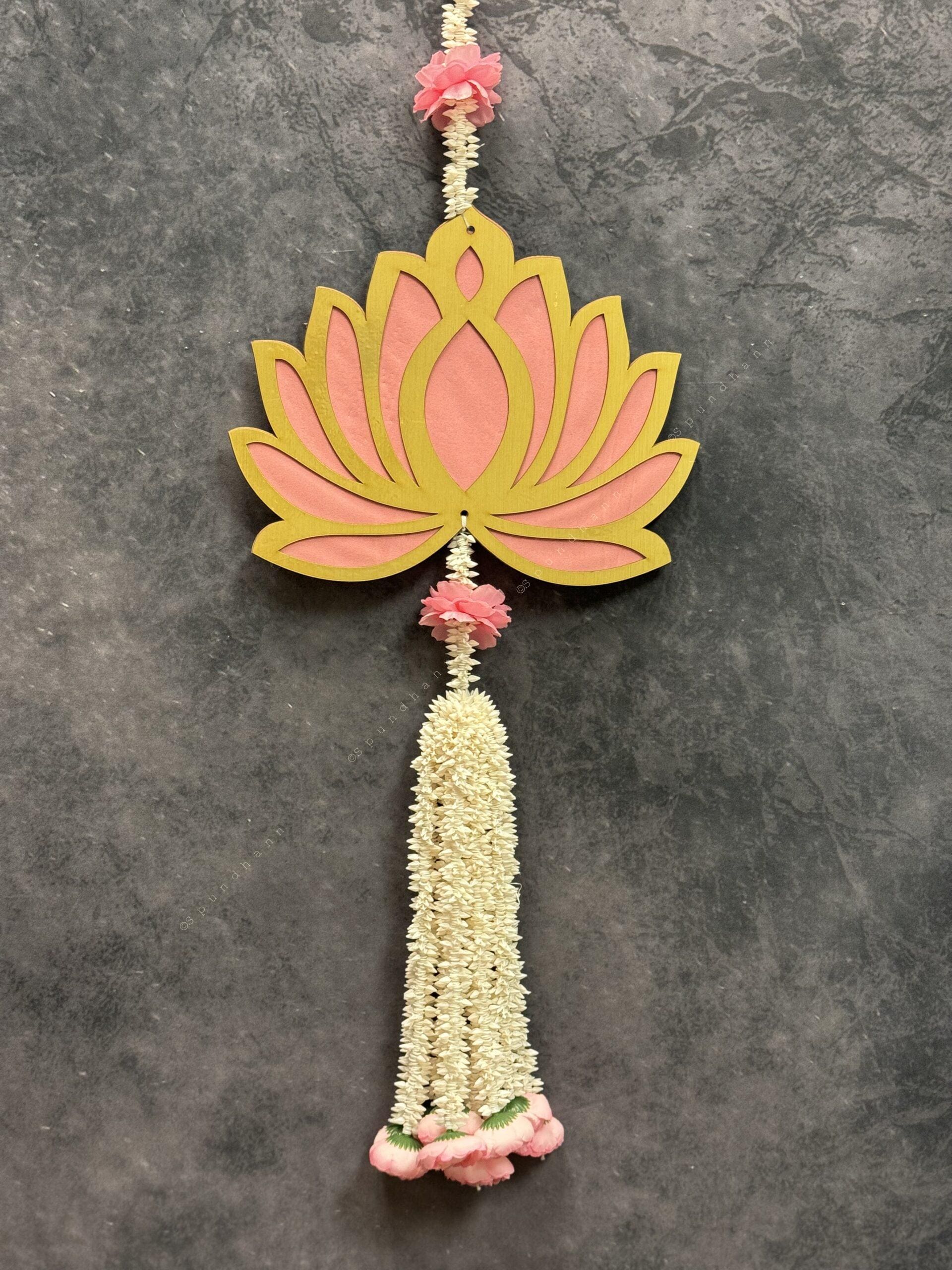 Large Light Pink Lotus with rose bud Dangler