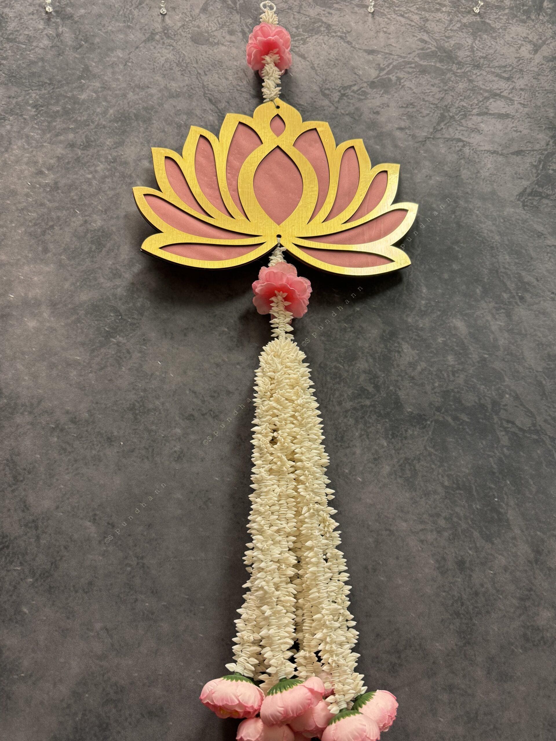 Large Light Pink Lotus with rose bud Dangler