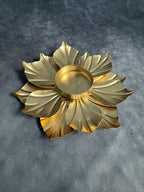 Petal Lined Golden Lotus Tea Light Holder