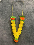 Marigold Garland/Maala With Green Leaves