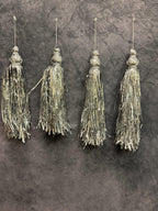 Colorful Silk Tassels Pair (Silver) (Pack of 4)