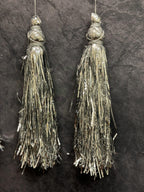 Colorful Silk Tassels Pair (Silver) (Pack of 4)