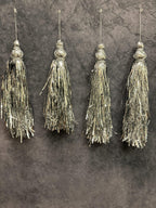 Colorful Silk Tassels Pair (Silver) (Pack of 4)