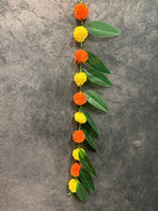 Green (Mango) Leaves & Marigold Hanging Decor Toran