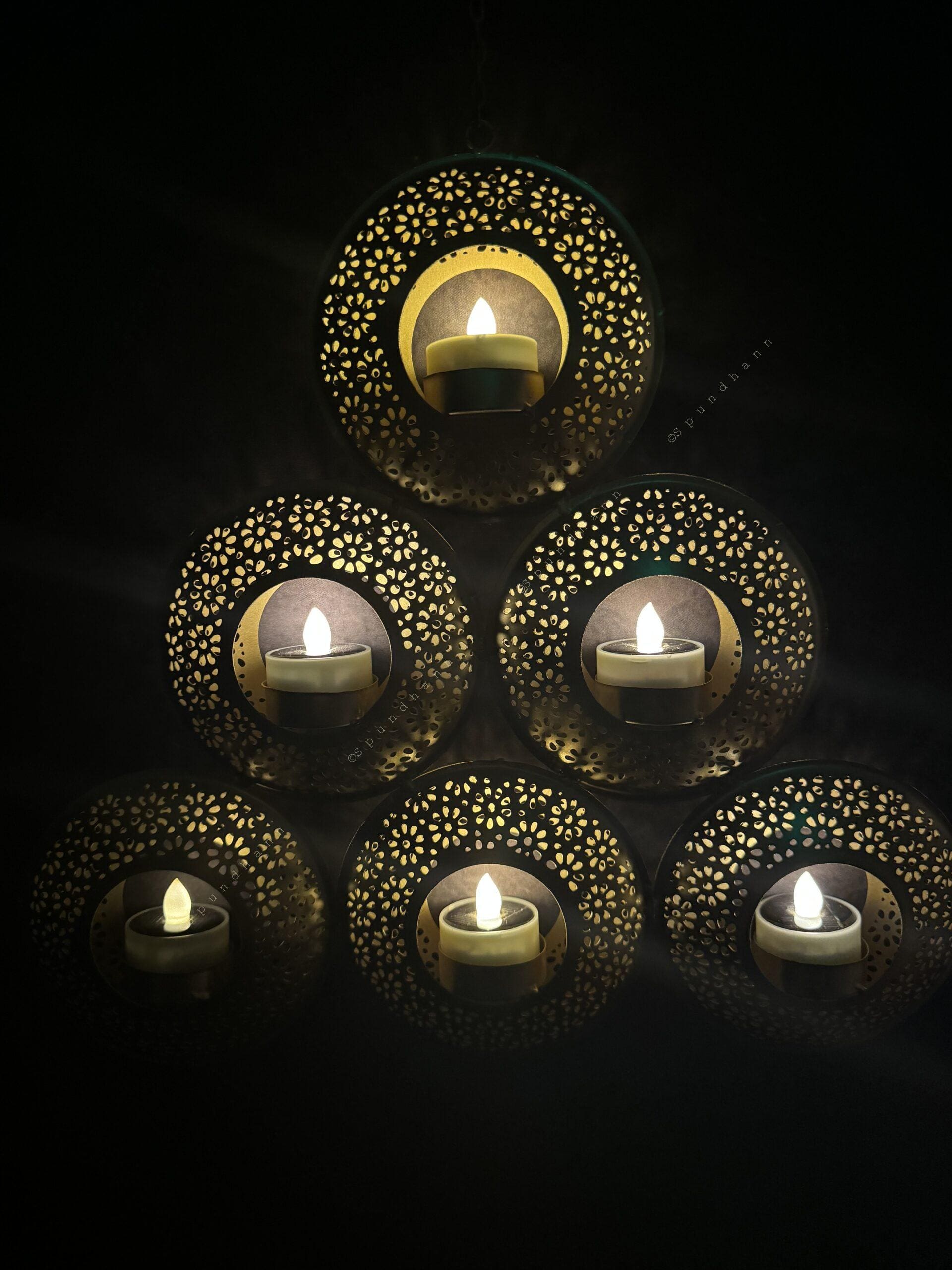 6-Round Shadow Tea Light Holder (Triangle)