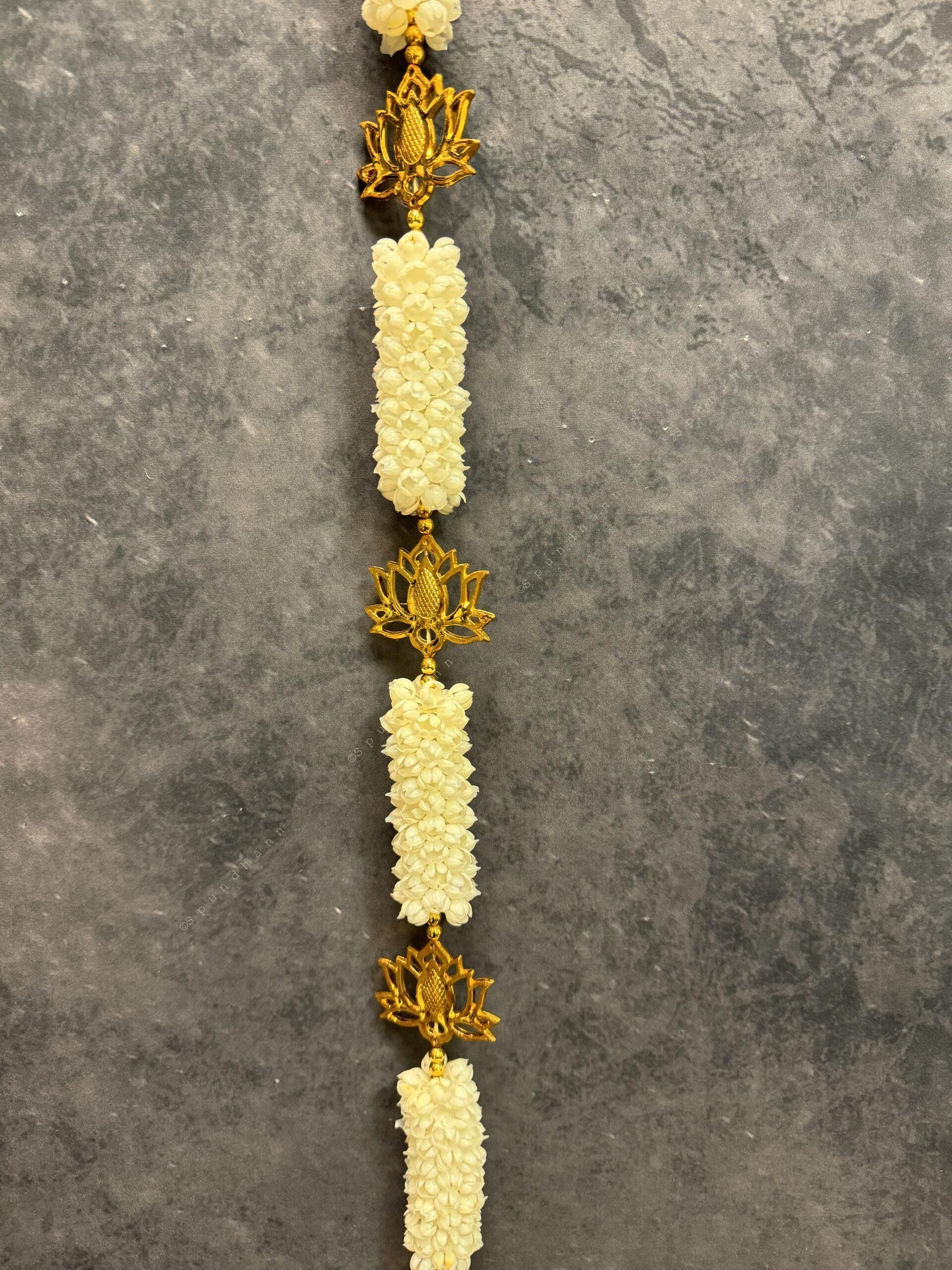 Mogra String With gold lotus and Bell