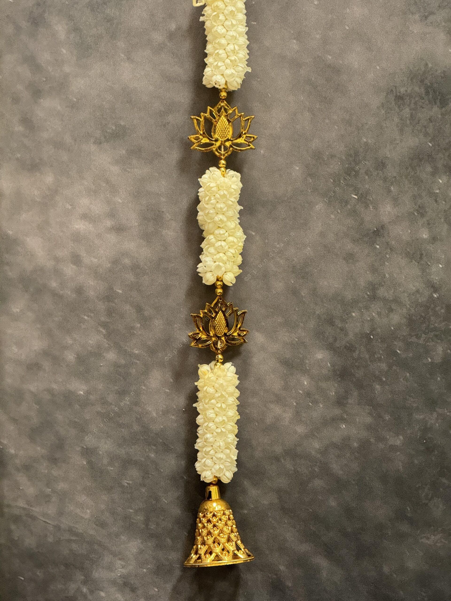 Mogra String With gold lotus and Bell