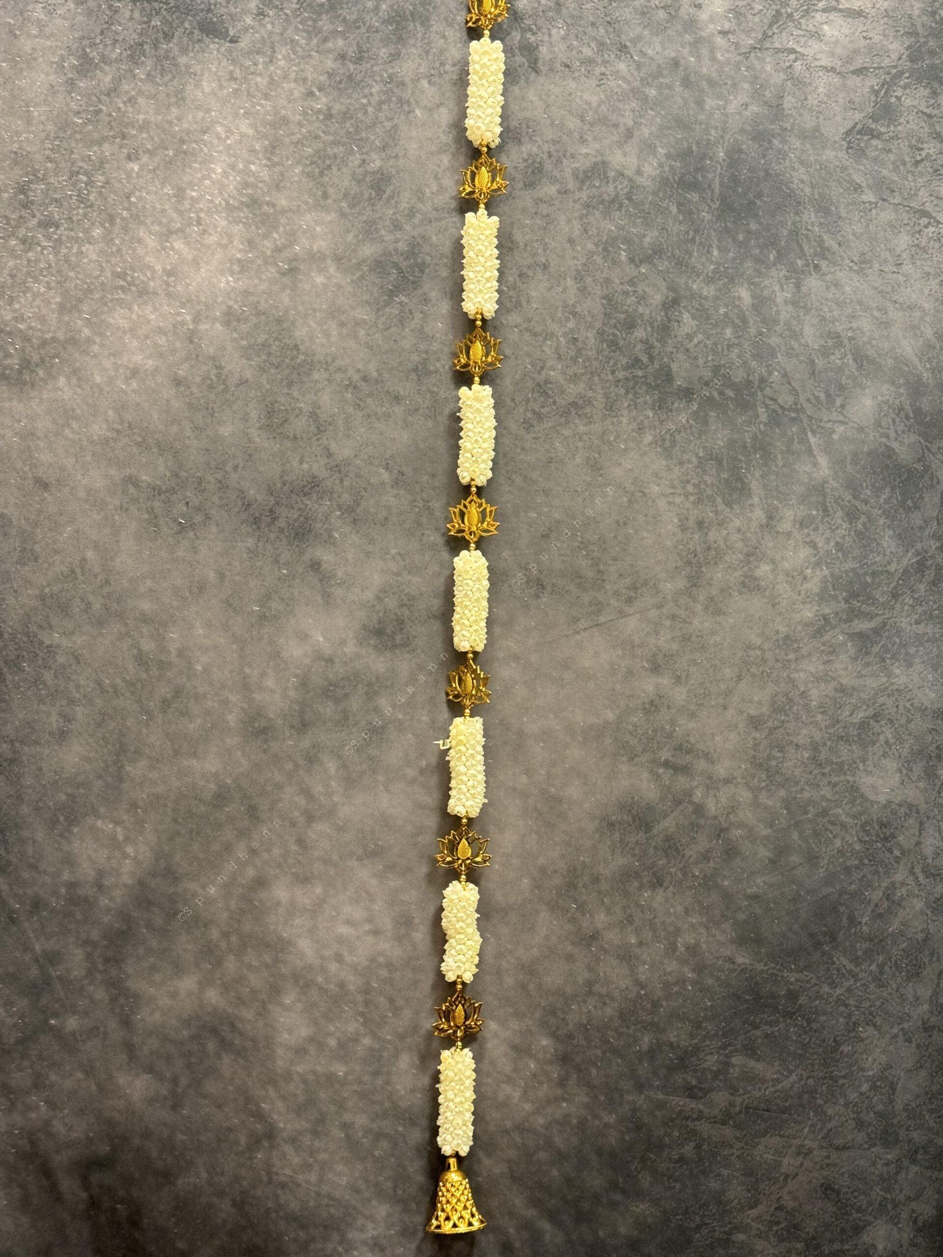 Mogra String With gold lotus and Bell