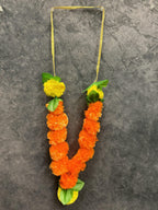 Marigold Garland/Maala With Green Leaves