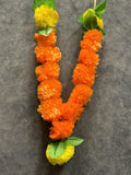 Marigold Garland/Maala With Green Leaves