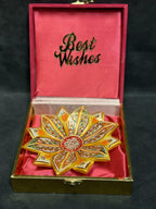 Meenakari Hand Painted Marble Flower With Best Wishes Pink Gift Box.