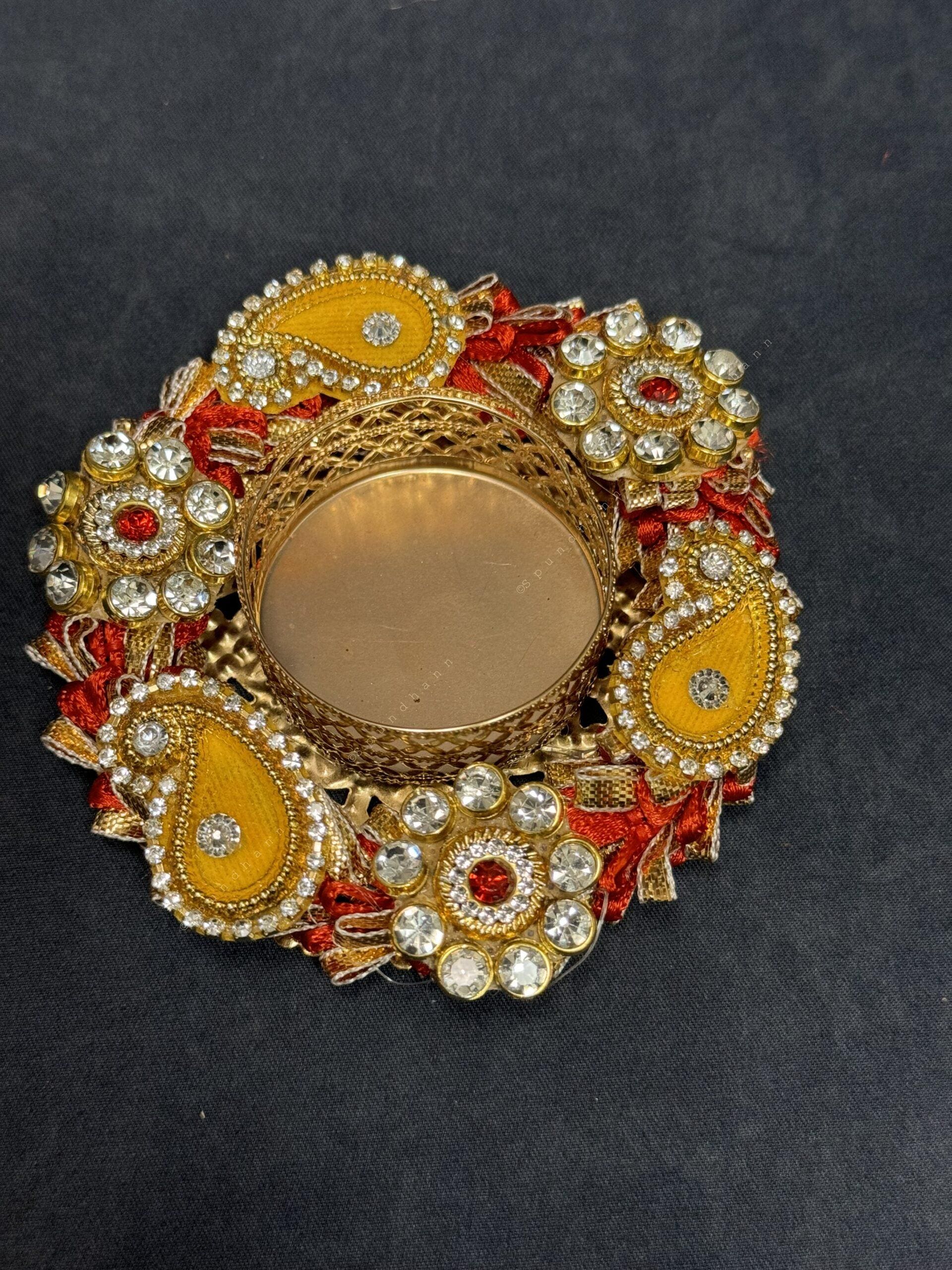 Colorful Gota & designer Bangle Tea Light Holder