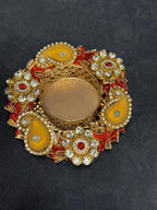 Colorful Gota & Designer Bright Bangle Tea Light Holder