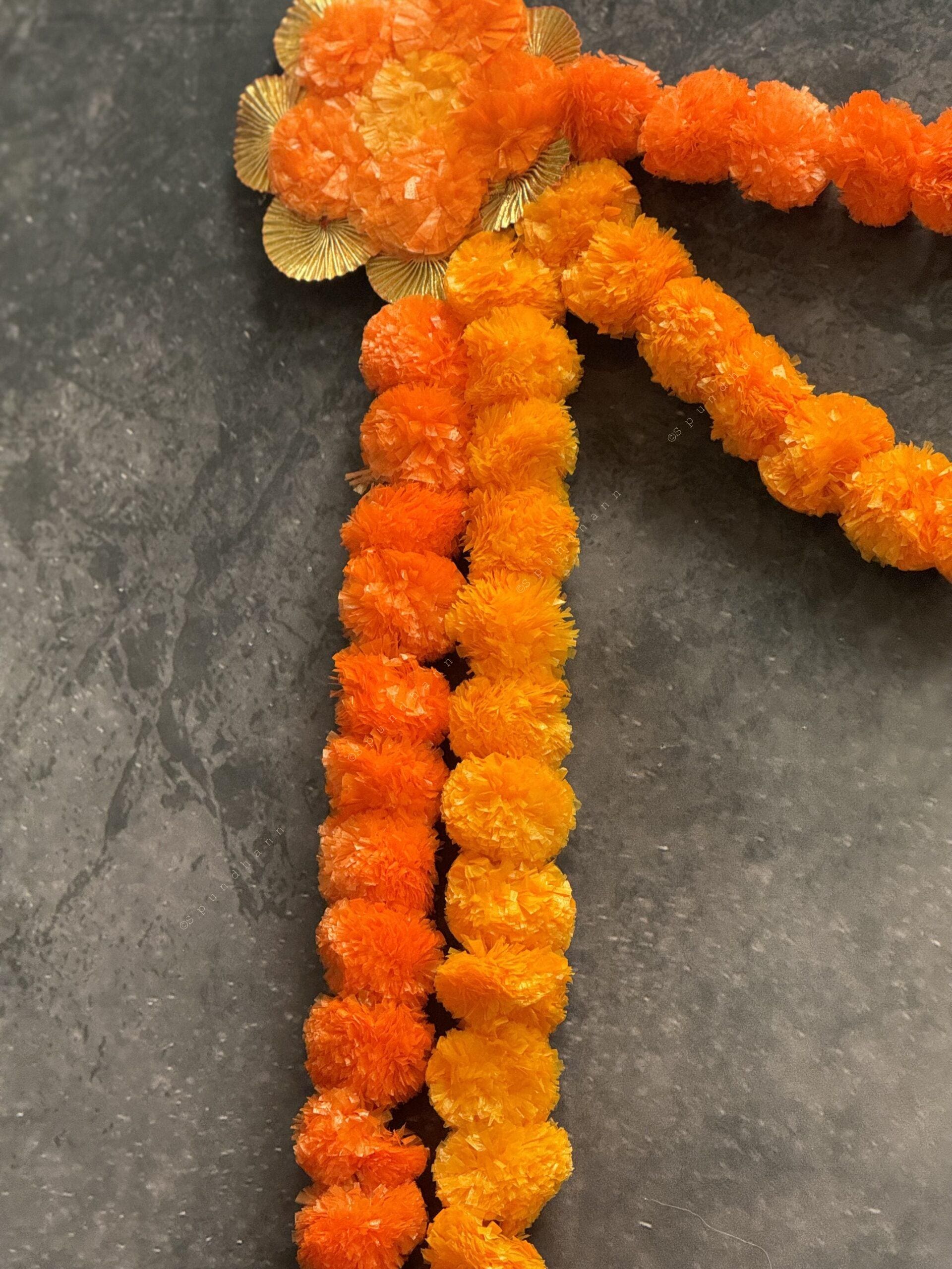 Marigold Mango and Orange with Gota Toran