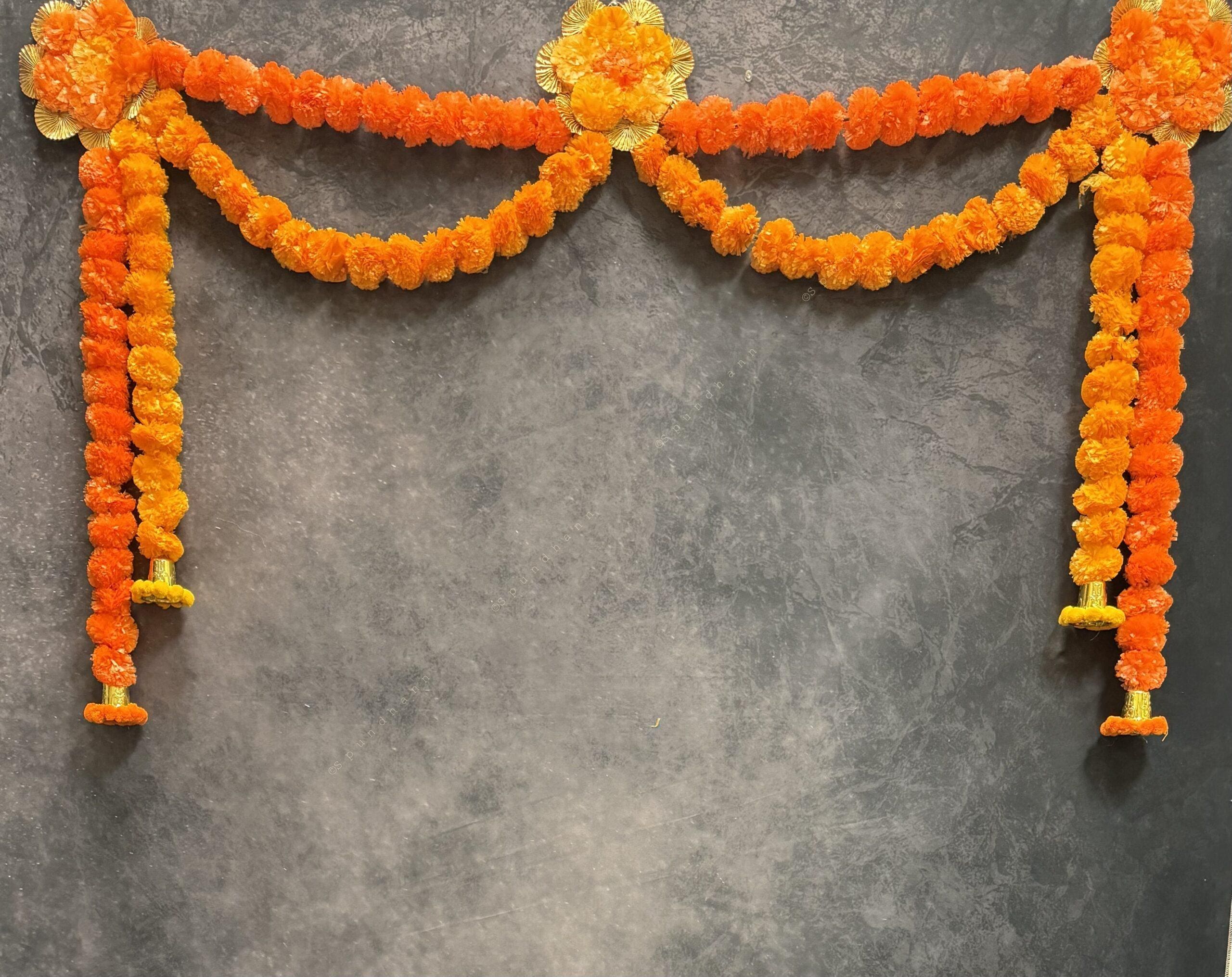 Marigold Mango and Orange with Gota Toran