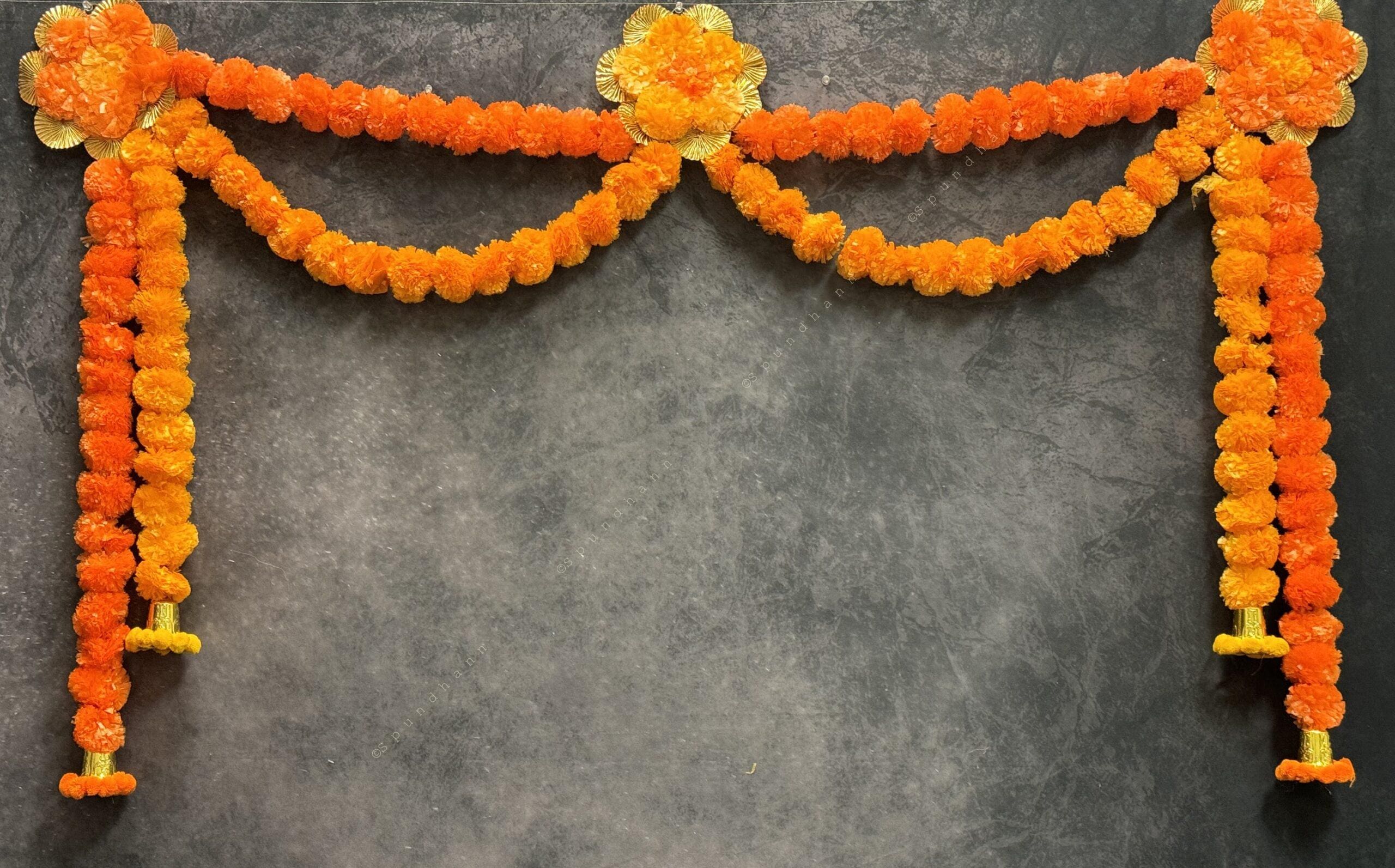 Marigold Mango and Orange with Gota Toran