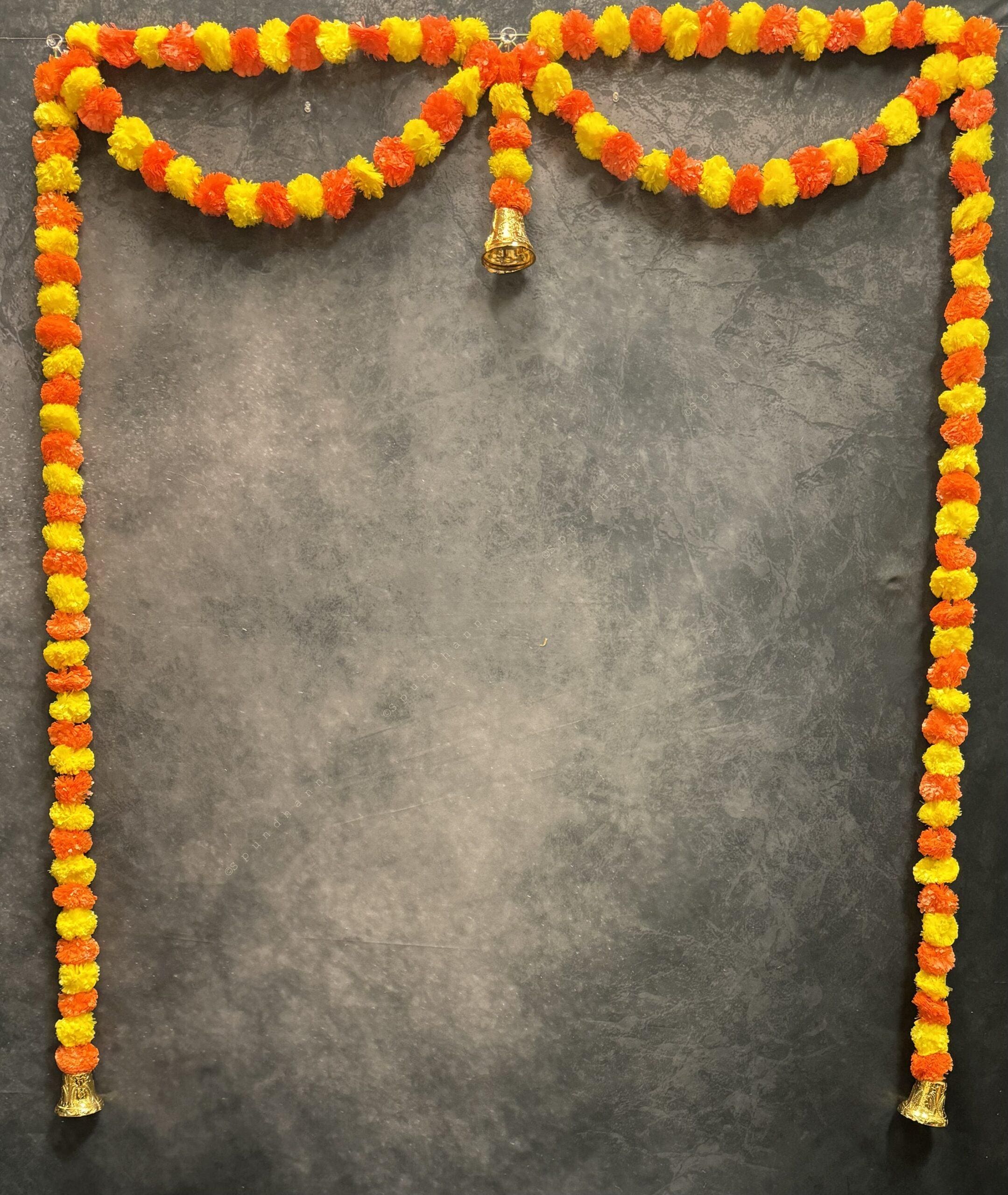 Marigold Toran in Orange and Lemon Door Frame 3-sided