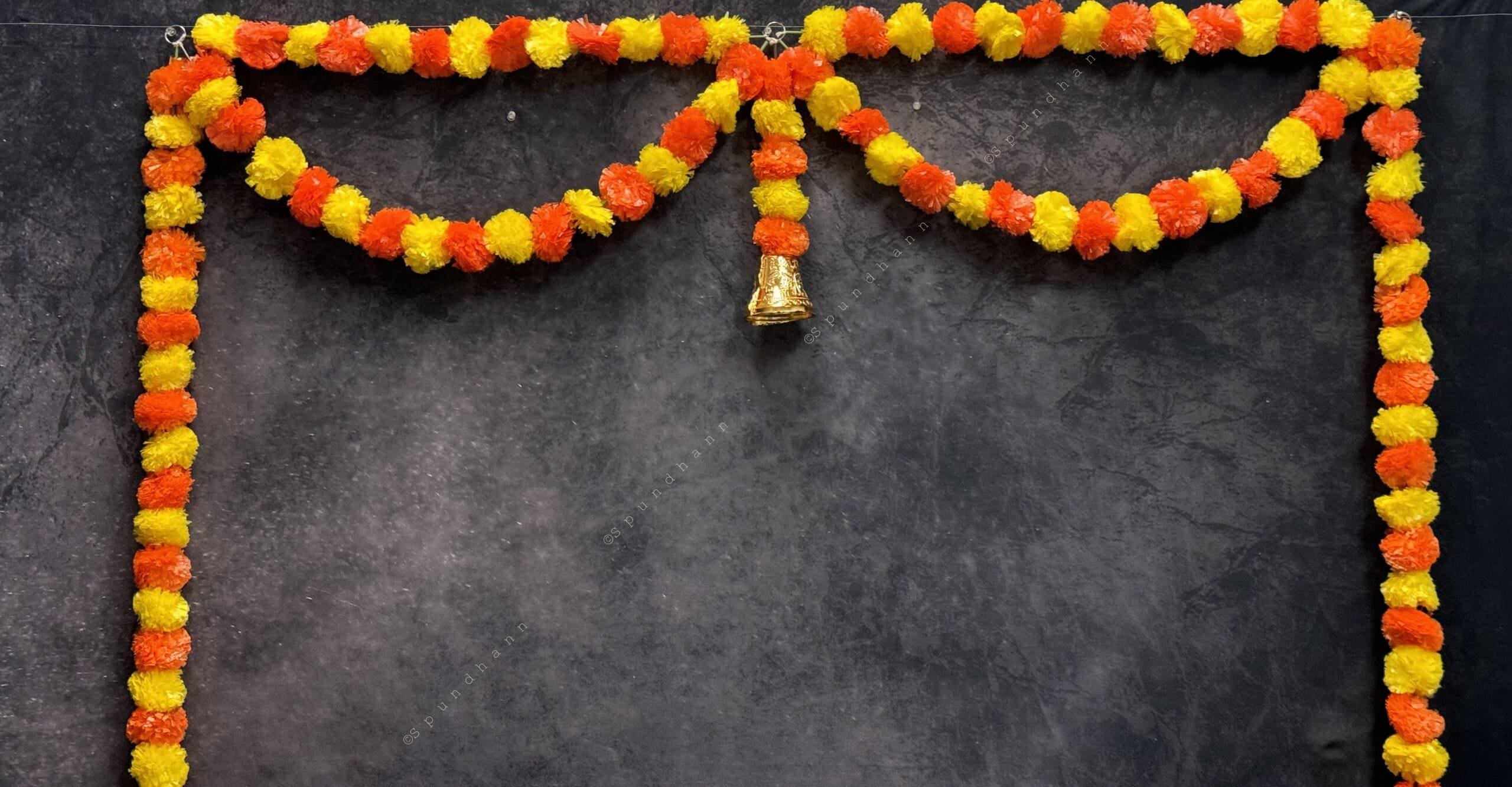 Marigold Toran in Orange and Lemon Door Frame 3-sided