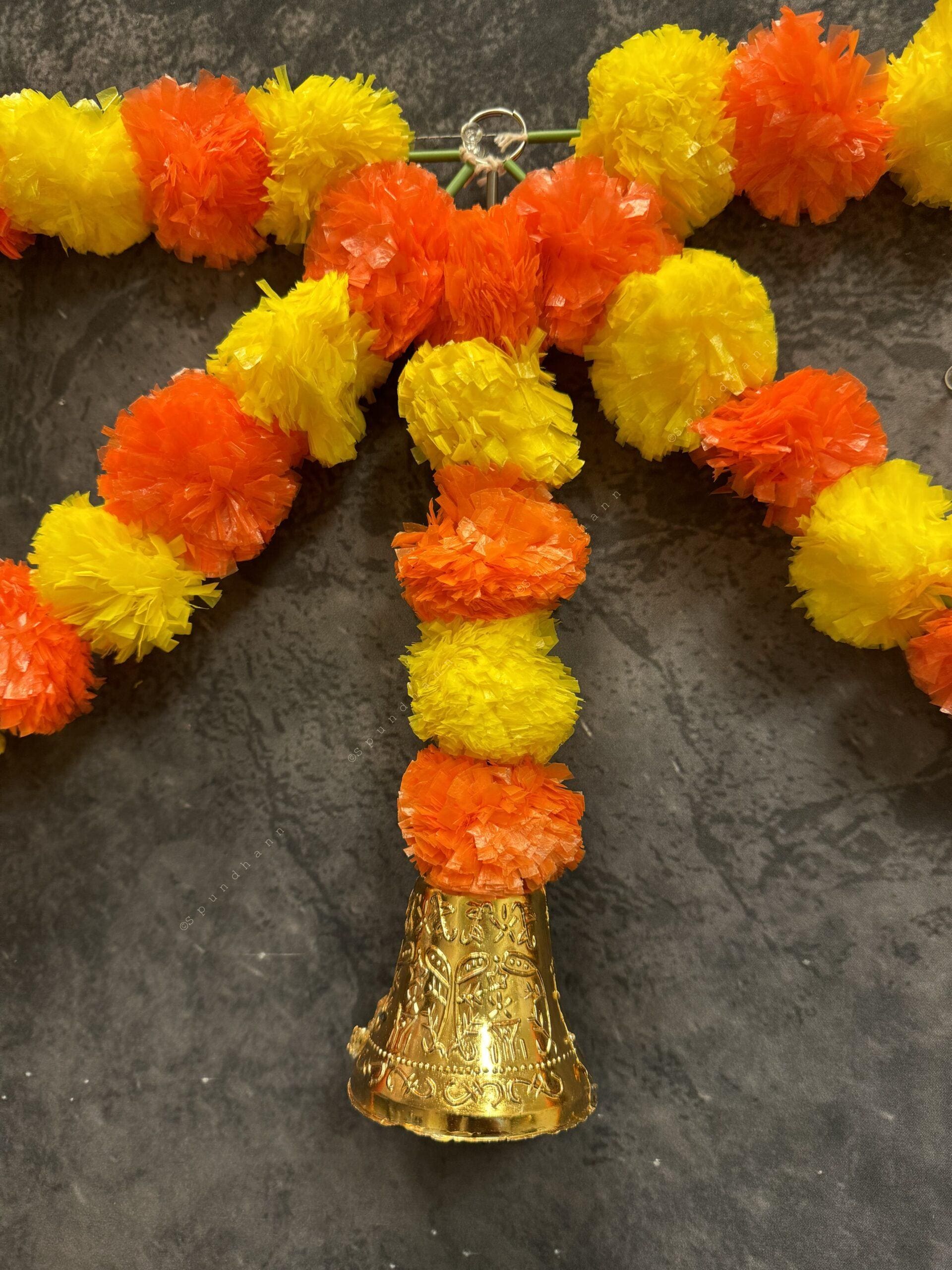 Marigold Toran in Orange and Lemon Door Frame 3-sided