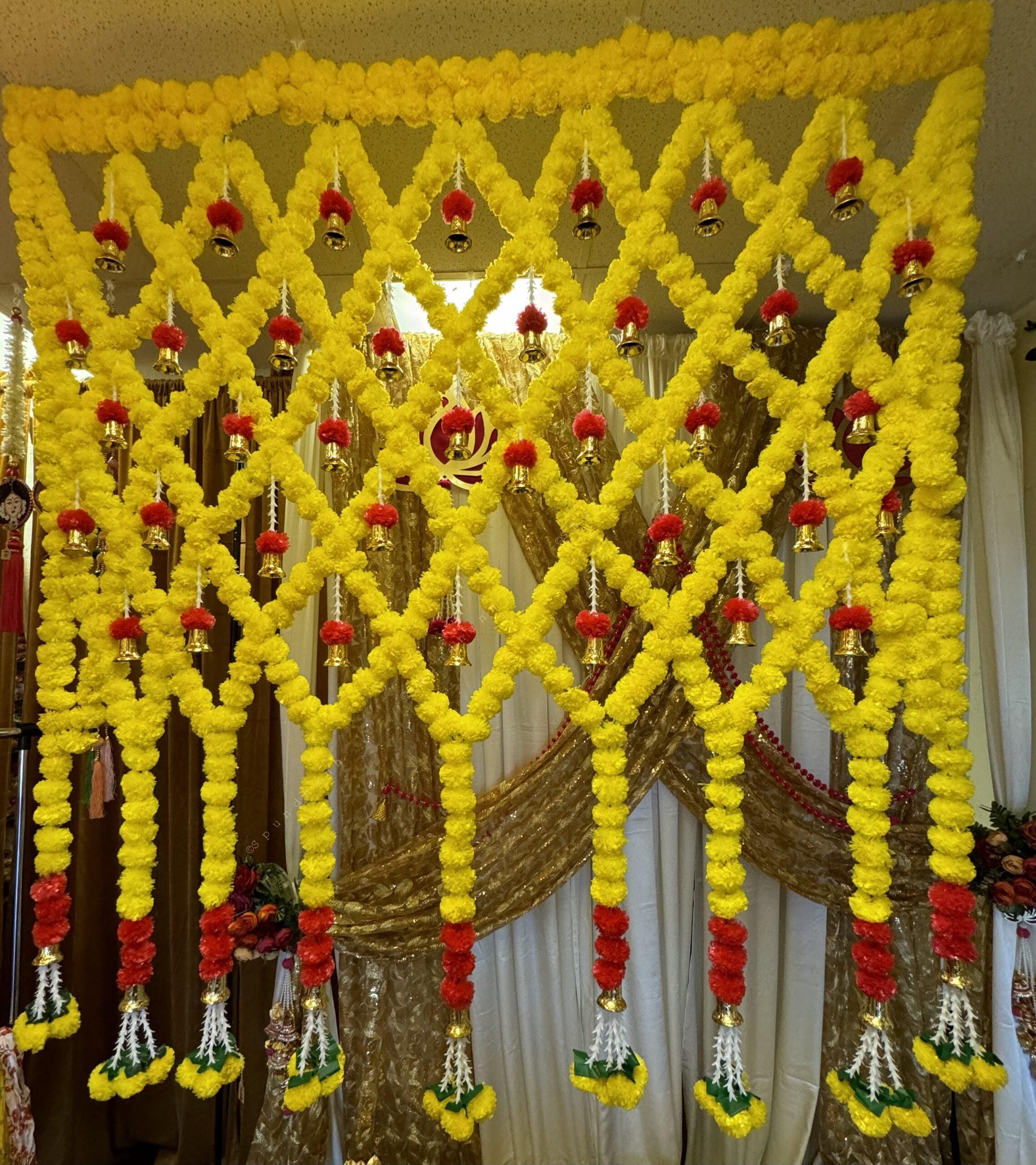 Criss Cross Marigold Lemon Toran