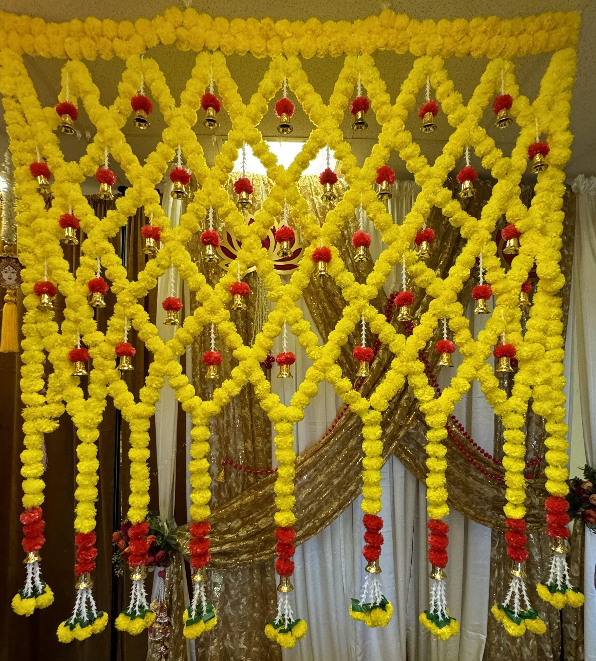 Criss Cross Marigold Lemon Toran