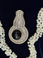German silver and stone shivaling