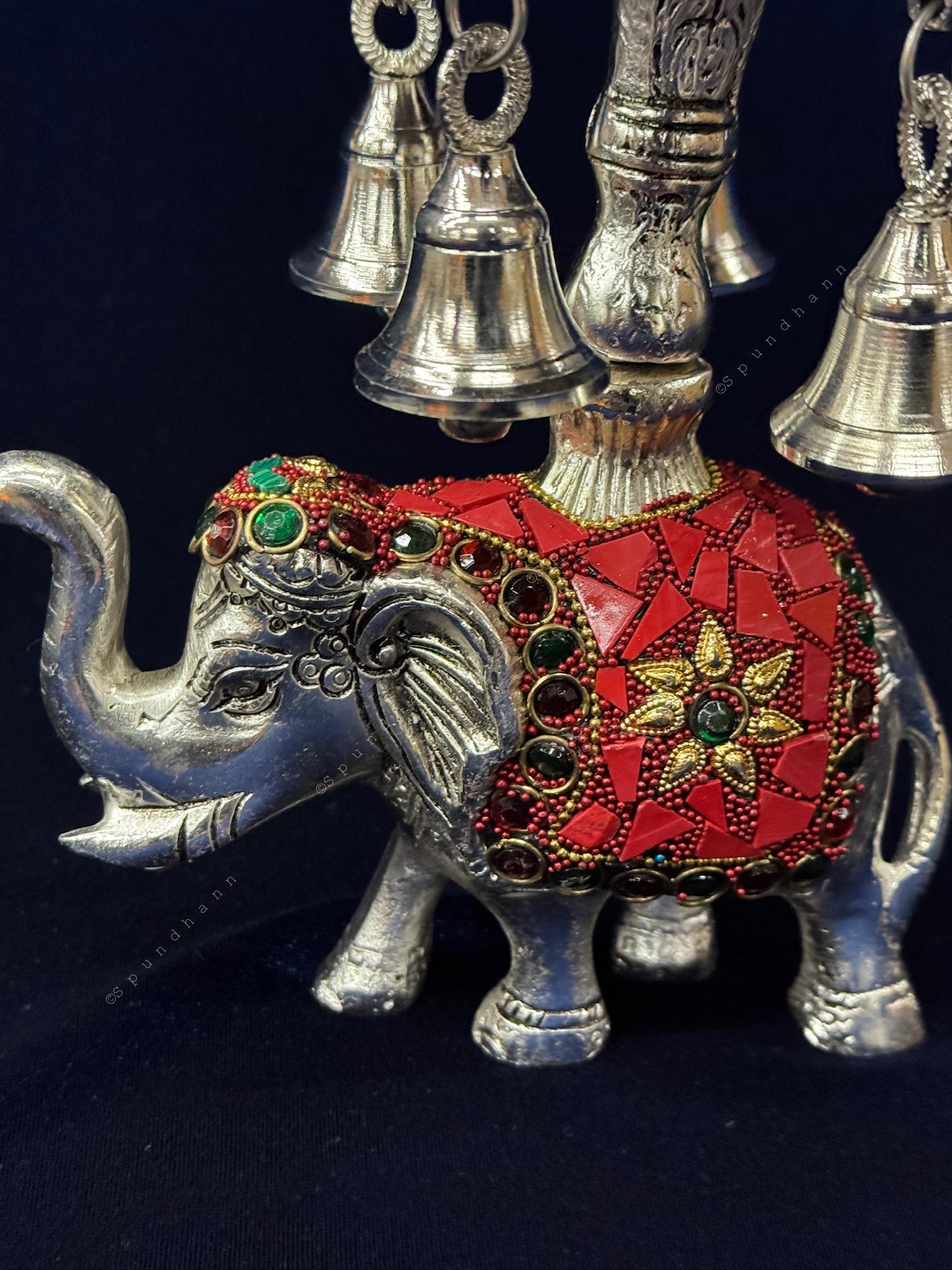 Elephant, Bell, Peacock Multi T Light / Samai Silver