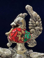 Elephant, Bell, Peacock Multi T Light / Samai Silver