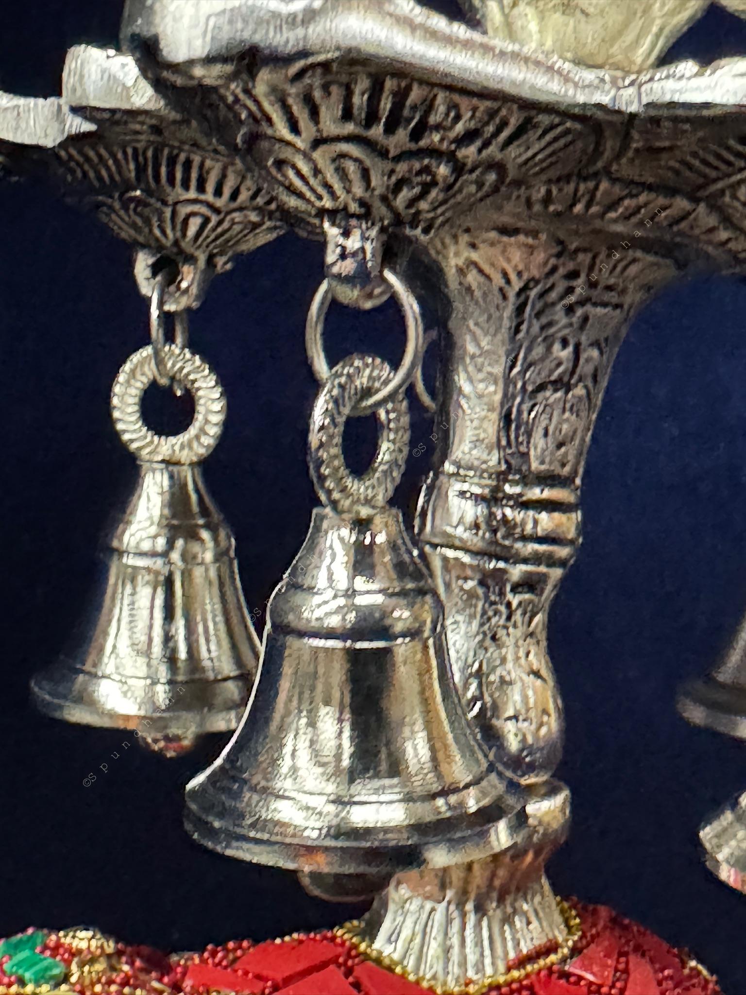 Elephant, Bell, Peacock Multi T Light / Samai Silver