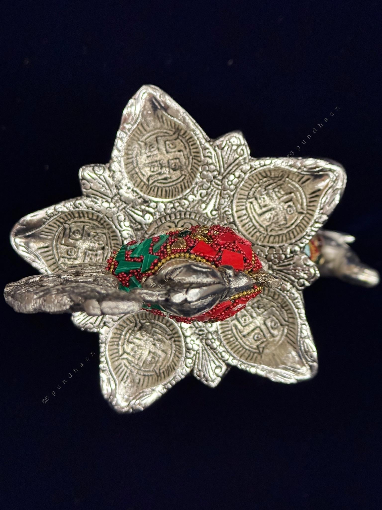 Elephant, Bell, Peacock Multi T Light / Samai Silver